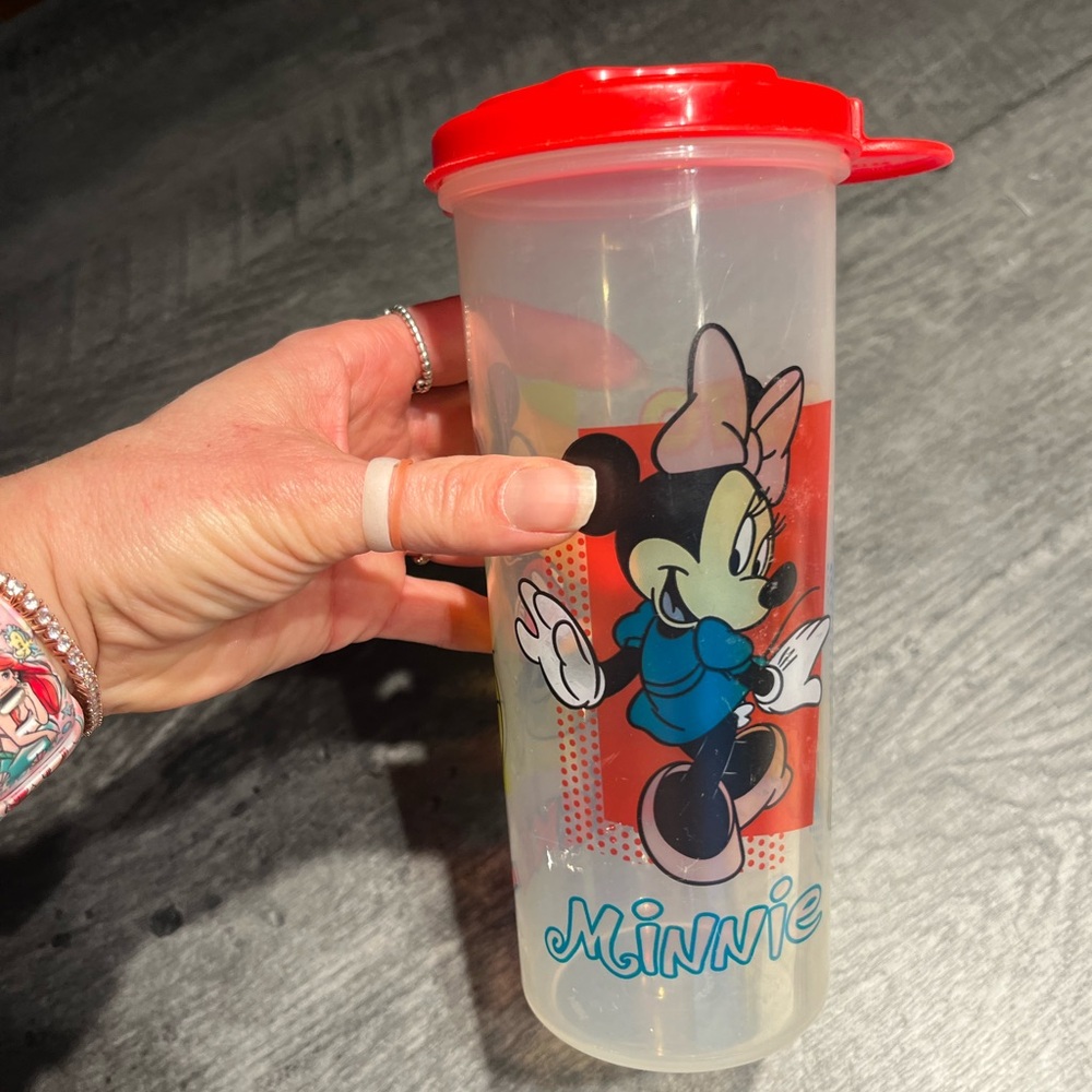 Vintage Minnie Mouse Tumbler with Red Lid
